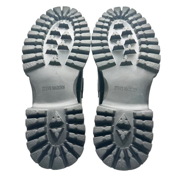 Steve Madden | Men | Ronen Solid Black Leather Classic Chunky Loafers | Sz 7.5 M - Picture 6 of 14